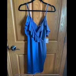 Brand New Shiny Blue Cocktail Dress